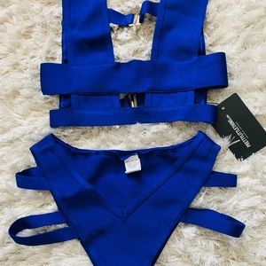 Cobalt Bandage Bikini Set .
